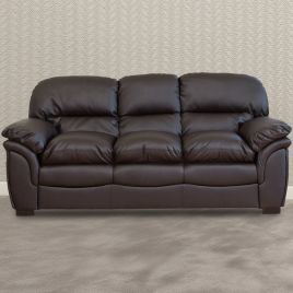 3 Seater - NOCERA Leather Sofa - Brown