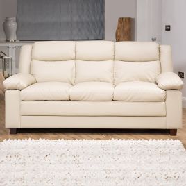 3 Seater Sofa - OBSCURA Leather Sofa - Cream
