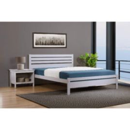 Classic Comfort Wisbech Solid Hardwood Bed Frame in Grey - Double 4ft6