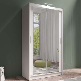 Avant 120cm Full Mirrored Sliding Wardrobe - White