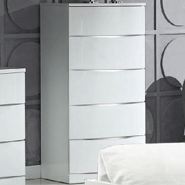 ARCATA White Chest of Drawers - Tallboy, Medium-sized, 5 Drawers, Ready Assembled