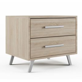 BARNSLEY 2 Drawer Bedside Table - Oak Sonoma