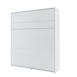 ArtNest Vertical Wall Bed 180cm with Shelves - White Matt