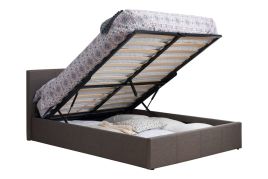 Birlea Berlin Fabric or Crushed Velvet Ottoman Bed - Double 4ft6 - Grey