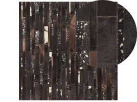 Cowhide Area Rug 200x200cm Brown