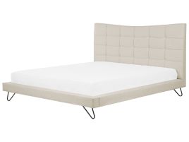 Fabric EU Super King Size Bed Beige LANNION