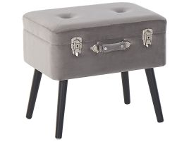 Velvet Storage Stool Grey MALLARD