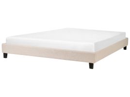Fabric EU Super King Size Bed Beige ROANNE