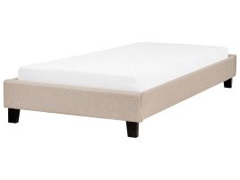 Fabric EU Single Size Bed Beige ROANNE