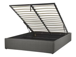 Fabric EU Double Size Ottoman Bed Grey DINAN