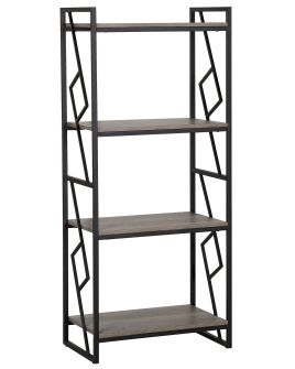 4 Tier Bookshelf Dark Wood and Black FORRES