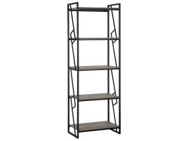 5 Tier Bookshelf Dark Wood and Black FORRES