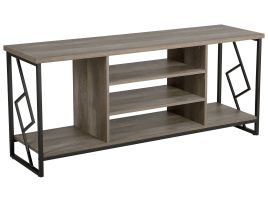 TV Stand Dark Wood and Black FORRES