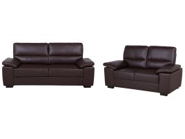 Faux Leather Sofa Set Brown VOGAR