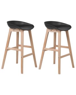 Set of 2 Bar Chairs Black MICCO