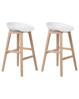 Set of 2 Bar Chairs White MICCO