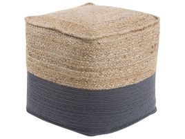 Jute Woven Pouffe Dark Grey KIRAMA