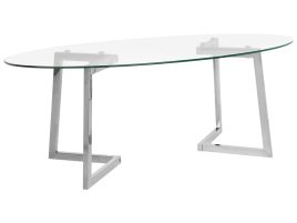 Glass Top Coffee Table Silver FRESNO