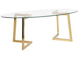 Glass Top Coffee Table Gold FRESNO