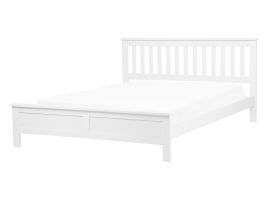 Wooden EU Double Size Bed White MAYENNE