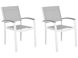 Set of 2 Garden Chairs Grey PERETA