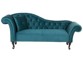 Left Hand Chaise Lounge Velvet Teal LATTES