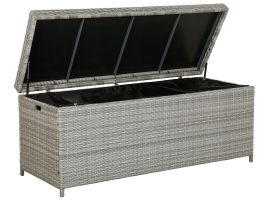 PE Rattan Storage Box 158 x 63 cm Grey MODENA