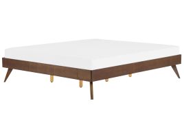 EU Super King Size Bed Dark Wood BERRIC