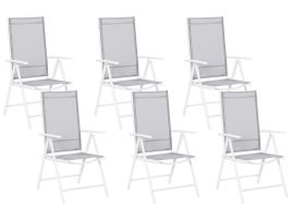 Set of 6 Garden Folding Chairs Grey CATANIA