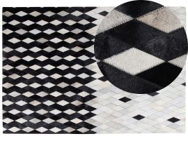 Cowhide Area Rug 160x230cm Black and White