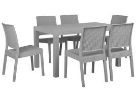 6 Seater Garden Dining Set Light Grey FOSSANO
