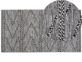 Cotton Area Rug 80x150cm Black and White