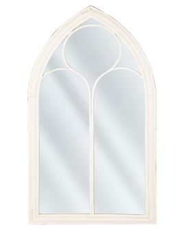 Metal Window Wall Mirror 62x113cm Off - White