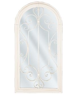 Metal Window Wall Mirror 49x97cm Off - White