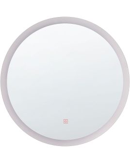 Round LED Wall Mirror 58cm Silver