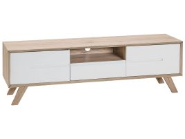 TV Stand Light Wood with White FORESTER