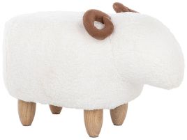 Fabric Animal Stool White LAMB
