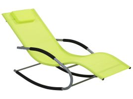 Steel Rocking Sun Lounger Lime Green CARANO