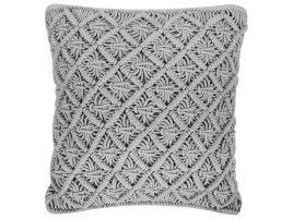 Cotton Macramé Cushion 45x40cm Grey