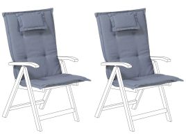 Set of 2 Outdoor Seat/Back Cushions Blue TOSCANA/JAVA