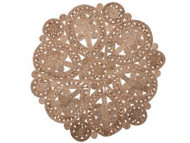 Round Jute Area Rug 120cm Beige