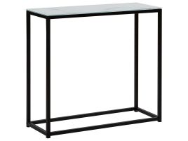 Console Table Marble Effect White with Black