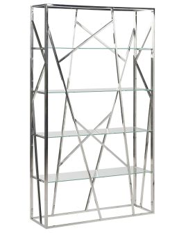 4 Tier Bookcase Metal Silver HOXIE
