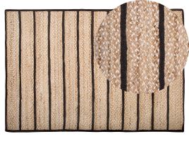 Area Rug 140x200cm Beige and Black