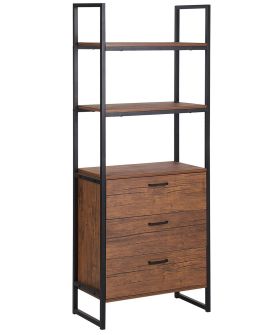Bookcase Dark Wood and Black TIFTON