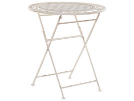 Metal Garden Bistro Table Ã¸ 70 cm Beige TRIESTE