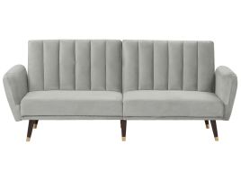 Velvet Sofa Bed Light Grey VIMMERBY