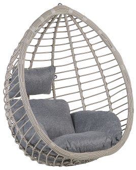 PE Rattan Hanging Chair Grey TOLLO