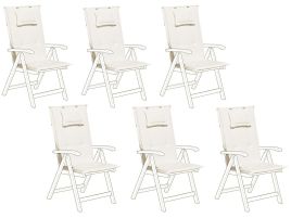 Set of 6 Outdoor Seat/Back Cushions Cream TOSCANA/JAVA