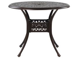 Round Garden Dining Table âŒ€ 90 cm Brown ANCONA